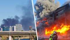 Nach dem Großbrand ist die Südosttangente (A23) zwischen dem Knoten Kaisermühlen und dem ...