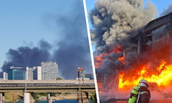 Nach dem Großbrand ist die Südosttangente (A23) zwischen dem Knoten Kaisermühlen und dem ...