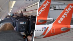 Ein Bild aus dem Inneren der EasyJet-Maschine nach der Landung in München.