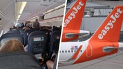 Ein Bild aus dem Inneren der EasyJet-Maschine nach der Landung in München.
