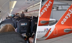 Ein Bild aus dem Inneren der EasyJet-Maschine nach der Landung in München.
