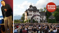 Kabarettist Alex Kristan (links) zog das Publikum auf Schloss Kaps in Kitzbühel in seinen Bann.