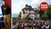 Kabarettist Alex Kristan (links) zog das Publikum auf Schloss Kaps in Kitzbühel in seinen Bann.