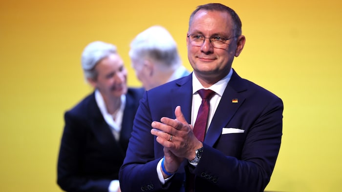 Tino Chrupalla erhielt beim Parteitag 70 Prozent Zustimmung.