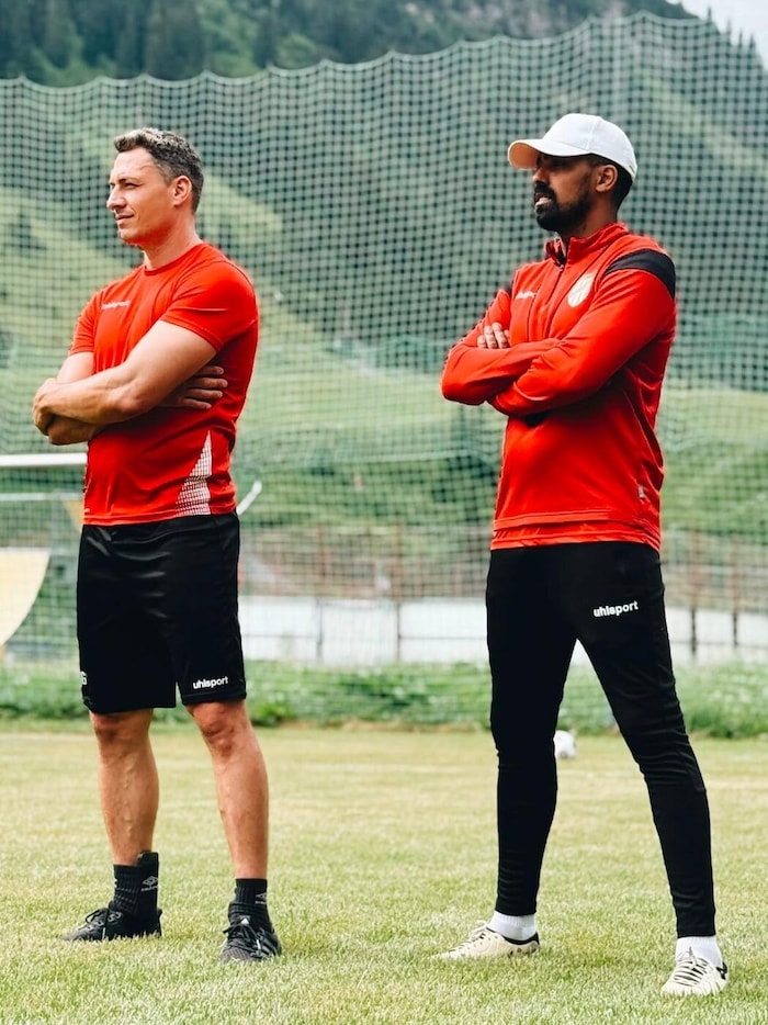 Die Individualtrainer der Lustenauer Austria: Georg Margreitter (l.) kümmert sich um die ...