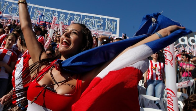 So jubelte Larissa Riquelme vor 16 Jahren beim Public Viewing in Asuncion.