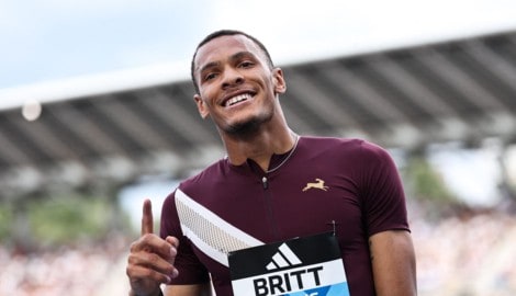 Über 110 m Hürden setzte sich Jamal Britt durch.