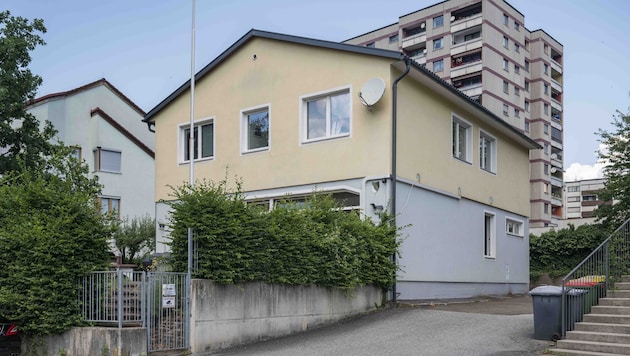 Das Vereinsgebäude der Burschenschaft Leder in Leoben