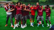 Gute Stimmung im Training beim Siegerteam.