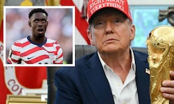 US-Stürmer Folarin Balogun und US-Präsident Donald Trump