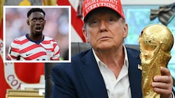 US-Stürmer Folarin Balogun und US-Präsident Donald Trump