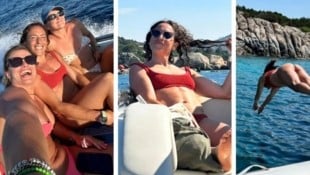 Ski-Ikone Federica Brignone erholt sich auf Sardinien mit ihren Teamkolleginnen Laura Pirovano ...