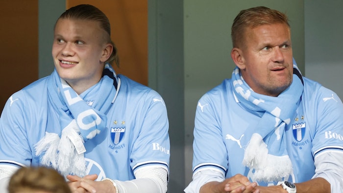 Erling Haaland (l.) mit Papa Alf-Inge