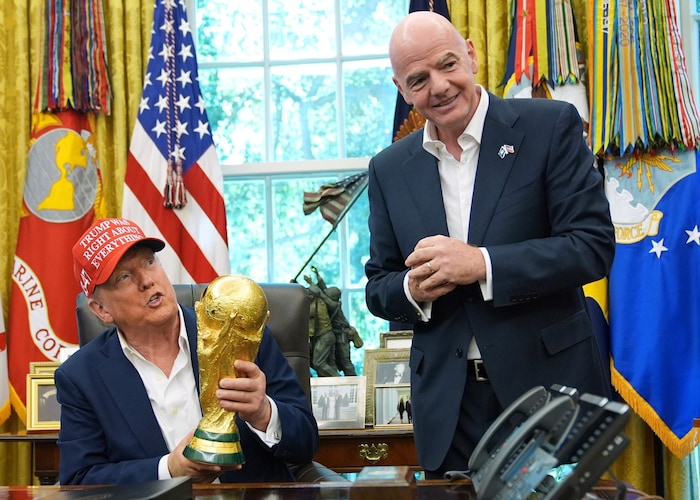 Donald Trump (li.) und Gianni Infantino