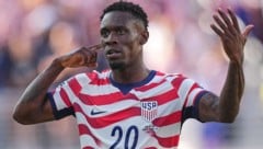 US-Topstürmer Folarin Balogun darf trotz seiner Roten Karte gegen Belgien auflaufen.