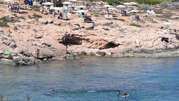 Badegäste in Lampedusa