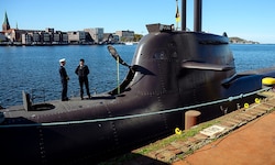 Vorstellung eines frisch fertig gestellten U-Boots des Typs U-34 im Dock von ThyssenKrupp Marine ...