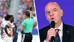 FIFA-Boss Infantion (re.) spricht ein Machtwort: US-Fußballstar Folarin Balogun darf gegen ...