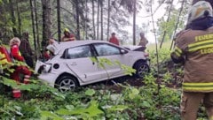 Der Lenker wurde im Auto eingeklemmt und musste von der Feuerwehr befreit werden.