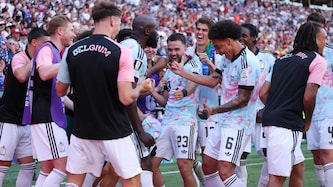 Belgiens Spieler feierten das 4:1 mit einem Trump-Tänzchen.
