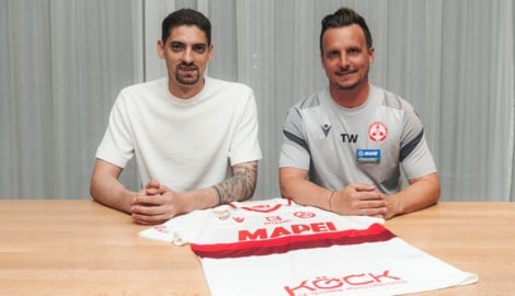 Cican Stankovic (li.) unterschrieb beim GAK bis Sommer 2027