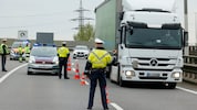 Lkw-Kontrolle auf der Autobahn
