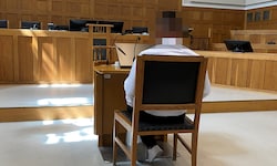 Der Angeklagte am Landesgericht Feldkirch 