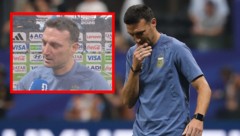 Argentinien-Trainer Lionel Scaloni musste emotional das Interview abbrechen.