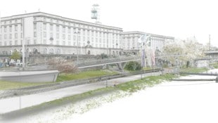 Am Brückenkopf entsteht ab September die Lentos-Rampe. Die rund 120 Meter lange Verbindung soll ...