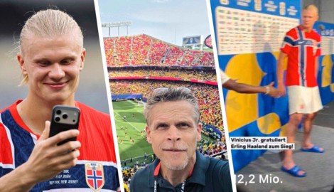  „Krone“-Redakteur Christian Reichel (Mitte) ist im USA-Einsatz. Sein Video von Erling Haaland ...