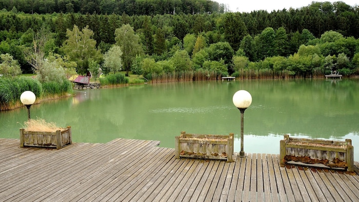 Ein Teil der öffentlichen Liegewiese und Holzterasse. Die Pielachtaler stört, dass sie selbst ...