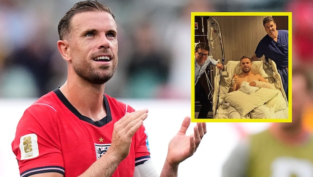 Jordan Henderson bei Englands-WM-Duell mit Panama – und im Krankenbett nach der Operation in ...