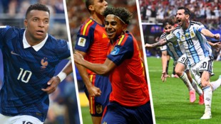 Kylian Mbappe, Lamine Yamal und Lionel Messi (von li. nach re.) – alle haben ein großes Ziel: ...