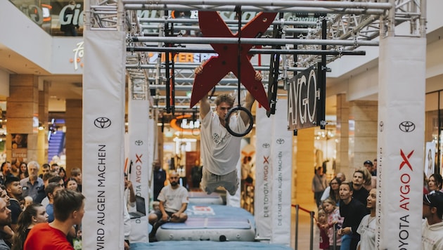 Ninja Warriors können im Donauzentrum ihre Kraft testen.