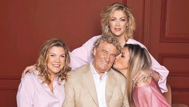 Bei Pfaff steht heutzutage die Familie an erster Stelle – auf dem Bild mit seinen drei Töchtern ...