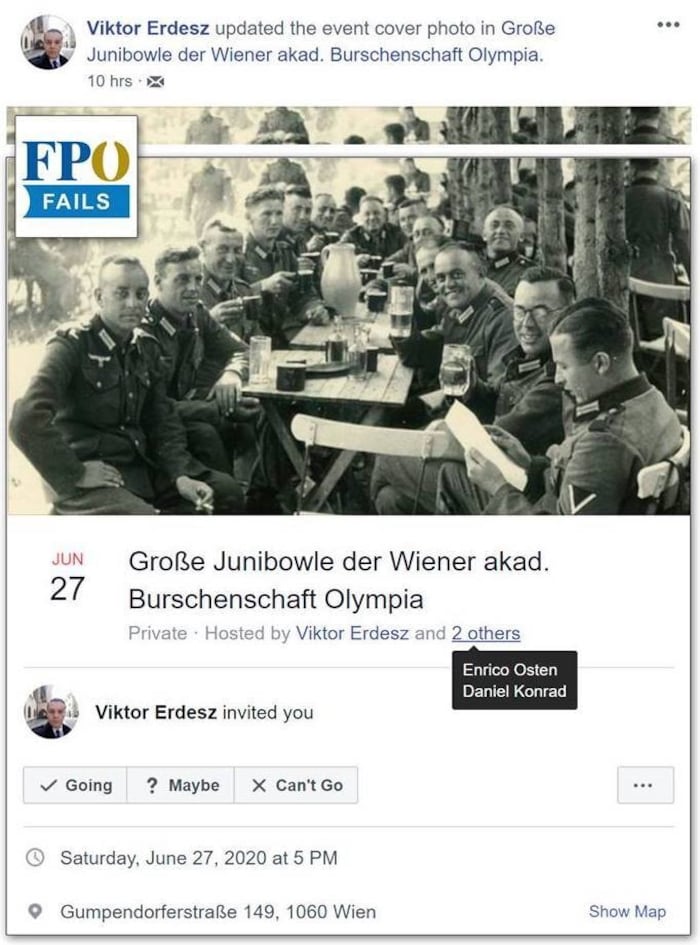 Die Facebookseite „FPÖ-Fails“ dokumentierte die Event-Einladung.