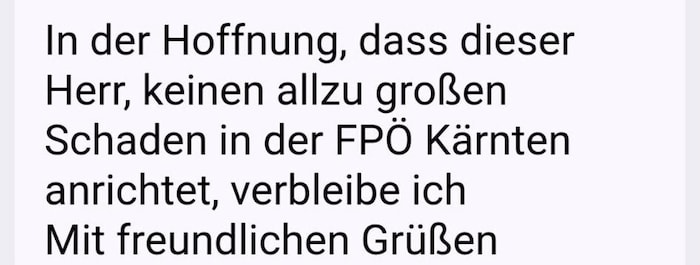 Ausschnitte eines Schreibens, das an die Partei ergangen ist