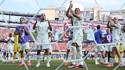 Kylian Mbappe und Co. jubeln nach dem Sieg über Marokko.