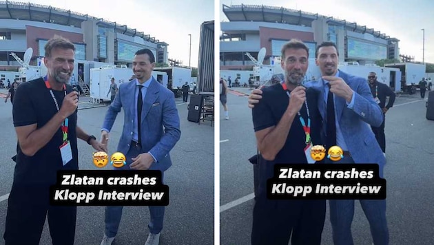 Jürgen Klopp und Zlatan Ibrahimović beim freundschaftlichen „Infight“