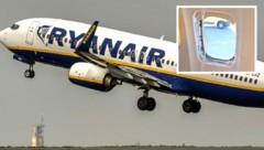 Vor zehn Tagen musste eine Ryanair-Maschine umkehren, nachdem ein Passagier teilweise aus einem ...