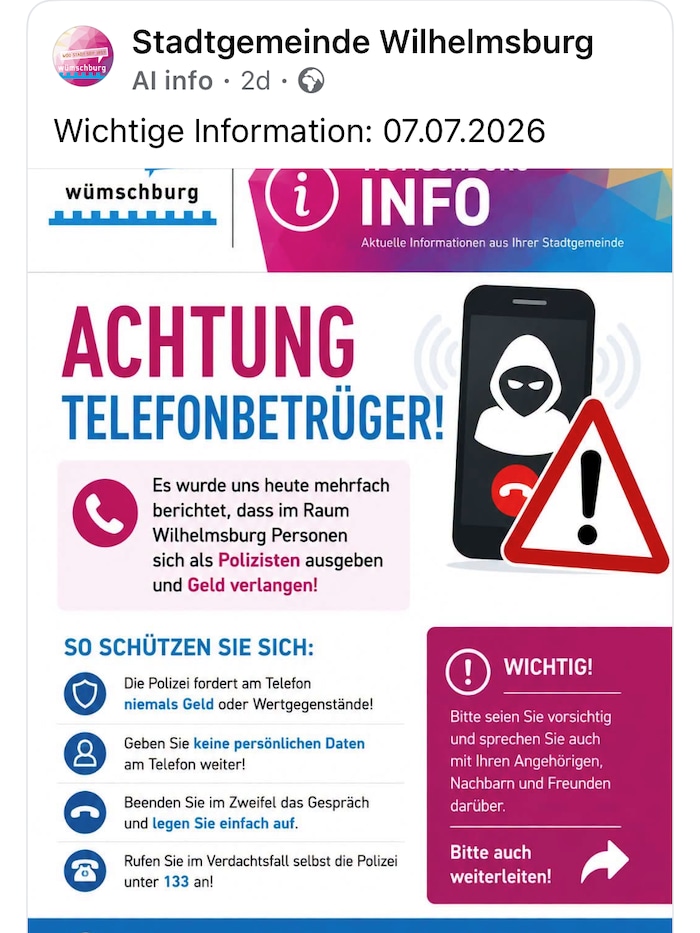 Eindringlich warnen Bewohner in Traisen und die Stadtgemeinde Wilhelmsburg vor skrupellosen ...