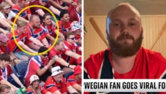 Emil Lappen – einmal eher missmutig im Stadion, den Ruder-Jubel verweigernd, und einmal beim ...