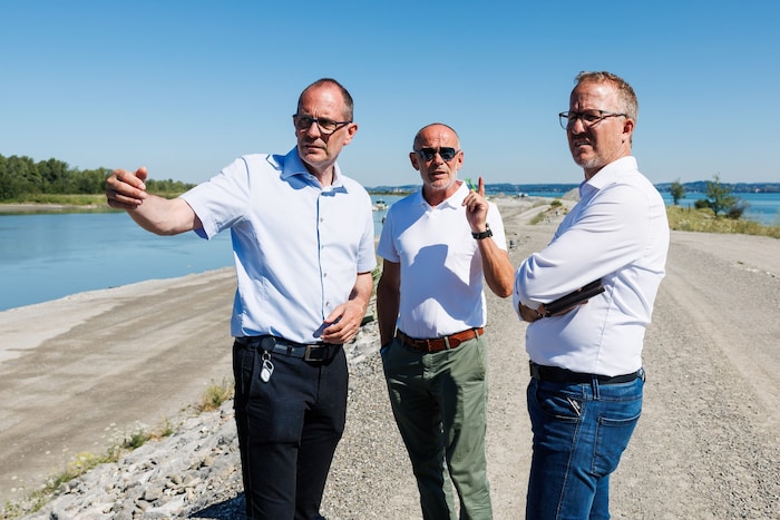 Lokalaugenschein am Rheindamm.