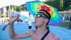 Moritz hat mit spezieller Kopfbedeckung vorgesorgt.