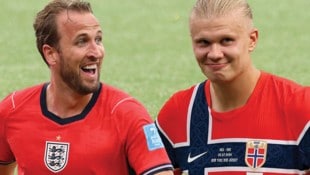 Harry Kane (li.) und Erling Haaland sind bereit für den großen Showdown.