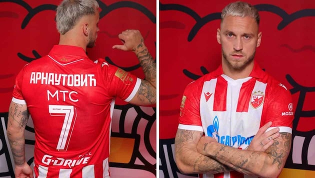 Marko Arnautotic läuft künftig für Roter Stern Belgrad mit der Rückennummer 7 auf.