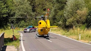 An der Unfallstelle auf der B77.