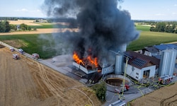 Der Maststall wurde ein Raub der Flammen.