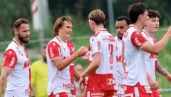 Matthias Gragger (M.) erzielte gegen Kapfenberg sein erstes Tor für den GAK.