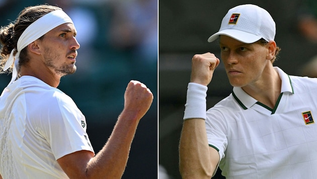 Alexander Zverev (l.) und Jannik Sinner kämpfen um den Wimbledontitel.